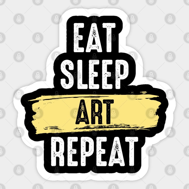 Eat sleep art repeat Sticker by Teefold